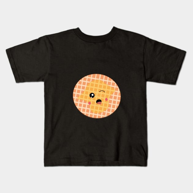 Waffle Wonderland Kids T-Shirt by letzdoodle